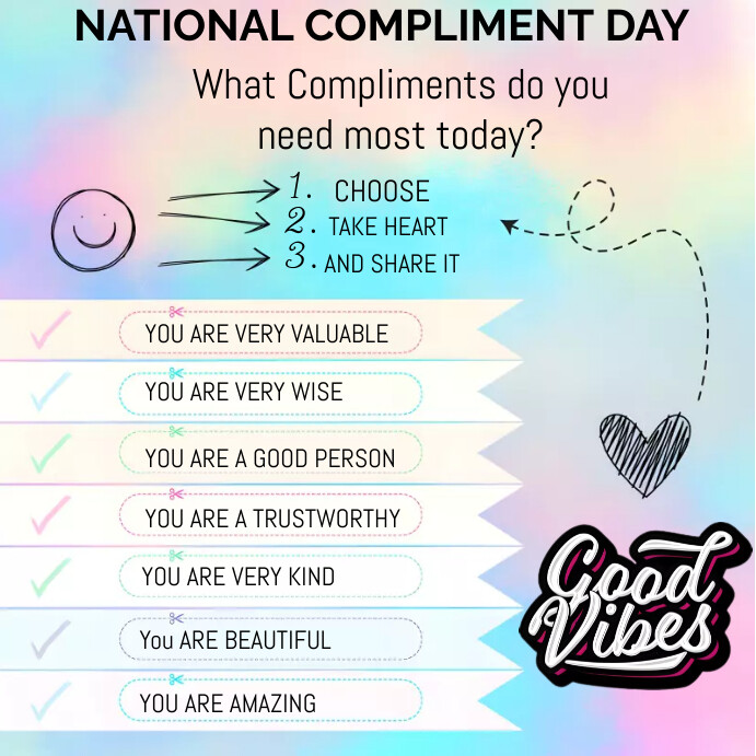 National compliment day Template | PosterMyWall