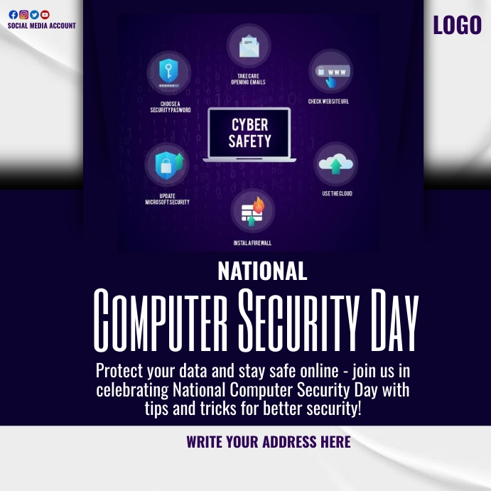 National Computer Security Day Template | PosterMyWall