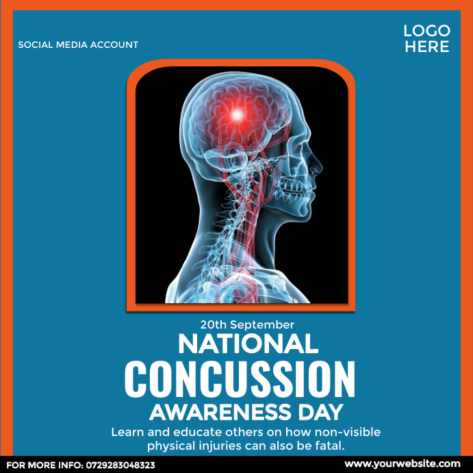 Concussion Tamplet National Concussion Awareness Day Template | PosterMyWall