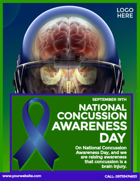 Concussion Tamplet National Concussion Awareness Day Flyer Template | PosterMyWall