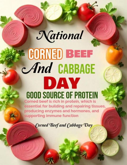 National Corned Beef and Cabbage Day Template | PosterMyWall