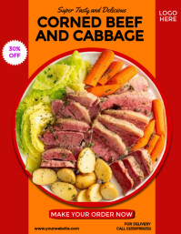 National Corned Beef and Cabbage Day Ad Template | PosterMyWall