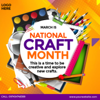 Orange National Craft Month Instagram Post Template