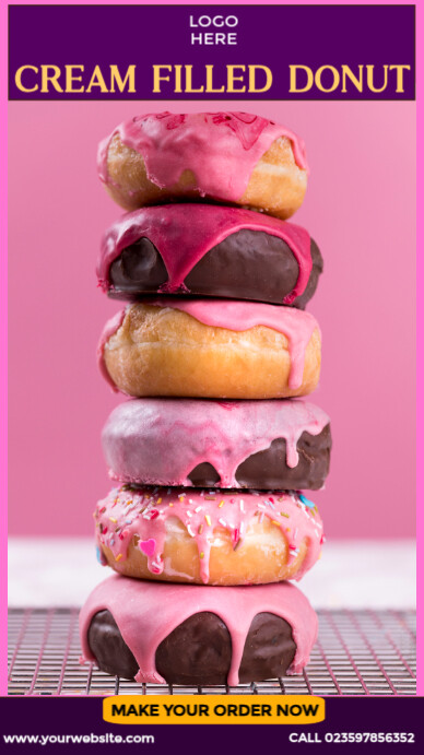 National Cream Filled Donut Day Ad Instagram Story template
