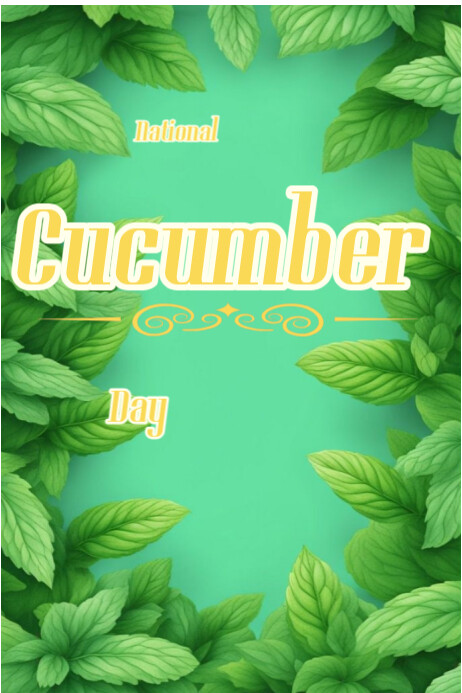 National cucumber day Poster template