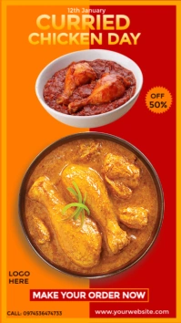 National Curried Chicken Day Design template