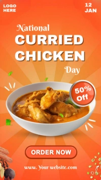 National curried chicken day Facebook Story template