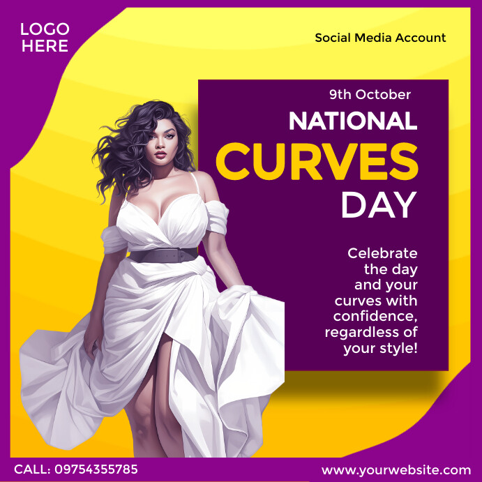 National Curves Day Instagram Post template