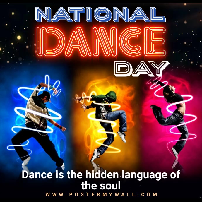 National Dance Day โพสต์บน Instagram template