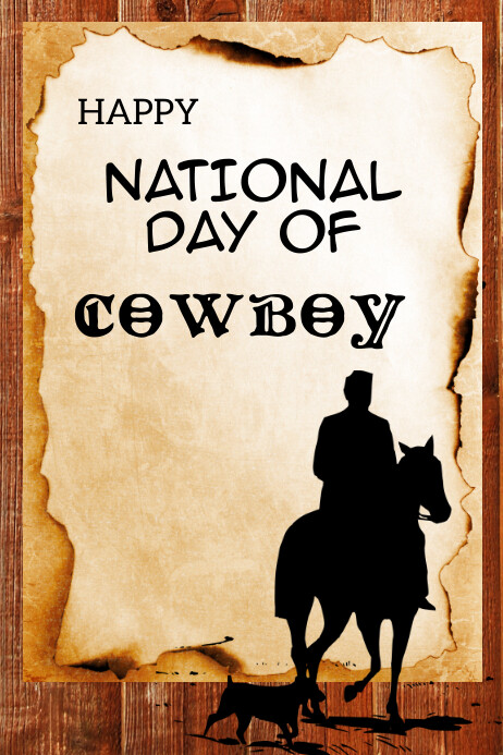 National day of cowboy's Plakat template