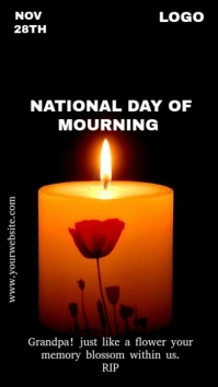 National day of mourning Affichage numérique (9:16) template