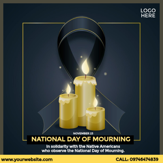 National Day of Mourning Design เทมเพลต | PosterMyWall