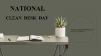 National desk clean day Digitale display (16:9) template
