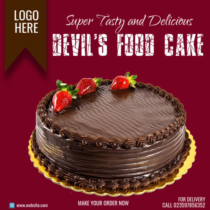 national devil’s food cake day Instagram Post template