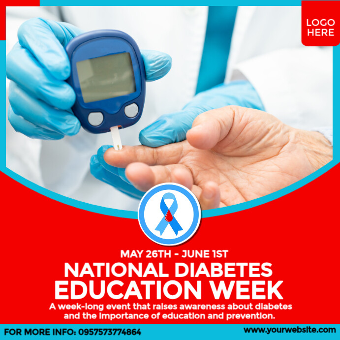 National Diabetes Education Week Ad Publicação no Instagram template