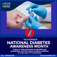 National Diabetes Awareness Month Campaign Instagram Post template