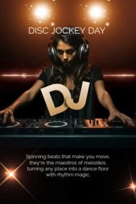 National Disc Jockey Day Poster Video template