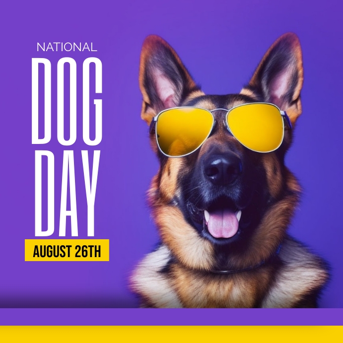 National Dog day august 26th Instagram 帖子 template