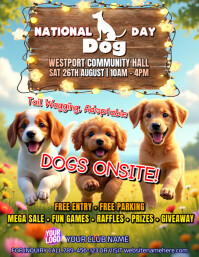National Dog Day Event Flyer ใบปลิว (US Letter) template