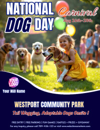 National Dog Day Event Flyer Pamflet (Letter AS) template