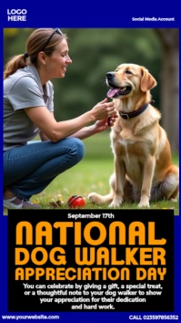 National Dog Walker Appreciation Day Ad Instagram Story template