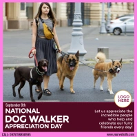 National Dog Walker Appreciation Day Instagram Post template