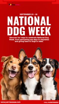 Red National Dog Week Instagram na Kuwento Template