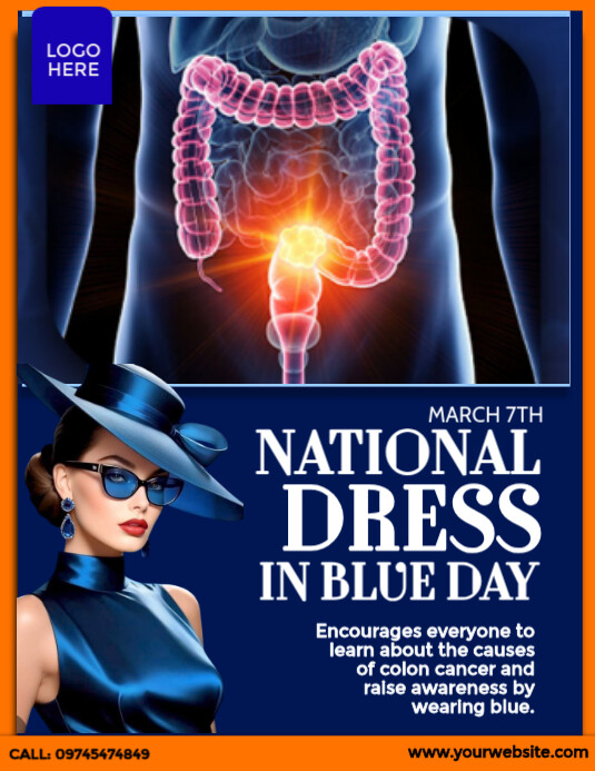 National Dress in Blue Day Awareness Flyer (US Letter) template