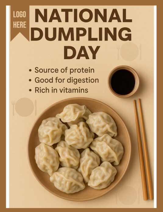 National Dumpling Day Volantino (US Letter) template