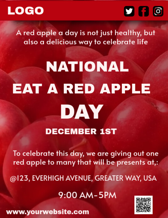 Copy of National eat a red apple | PosterMyWall