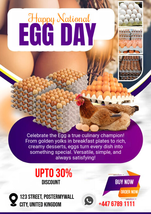 National egg day A4 template