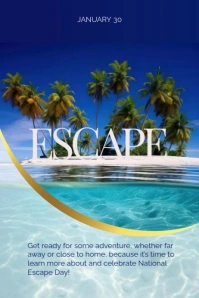 National Escape Day Poster template