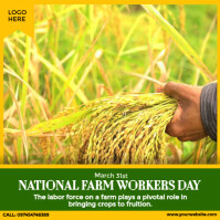 Giallo National Farm Workers Day โพสต์บน Instagram Template