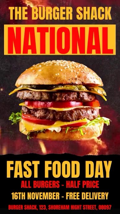 National Fast Food Video Ad Template | PosterMyWall