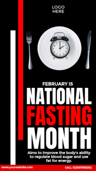 黑色 National Fasting Month Instagram Story Template