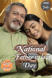 National father in law day Poster template