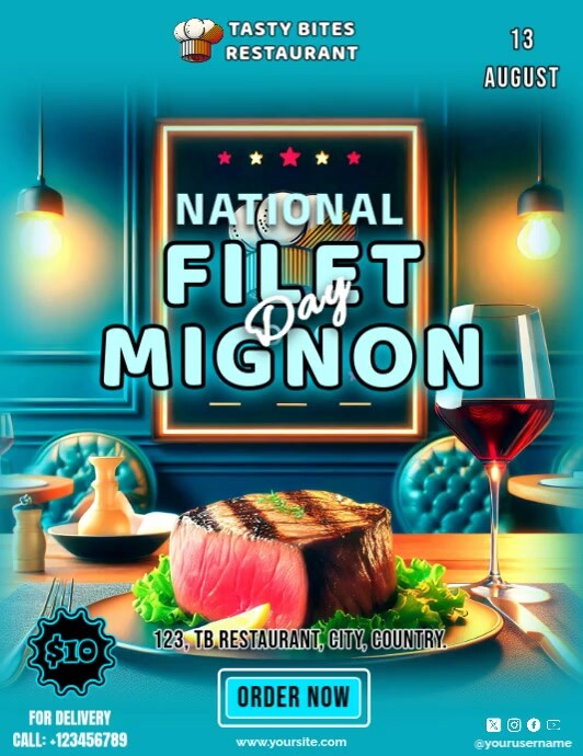 National Filet Mignon Day Iflaya (Incwadi ye-US) template