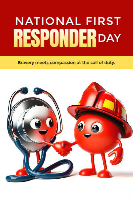 National first responder day Poster template