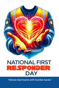 National first responder day Poster template