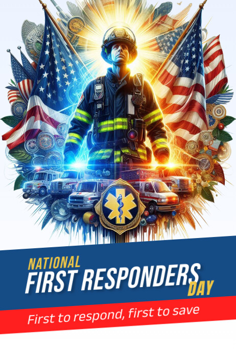 National first responders day Template | PosterMyWall