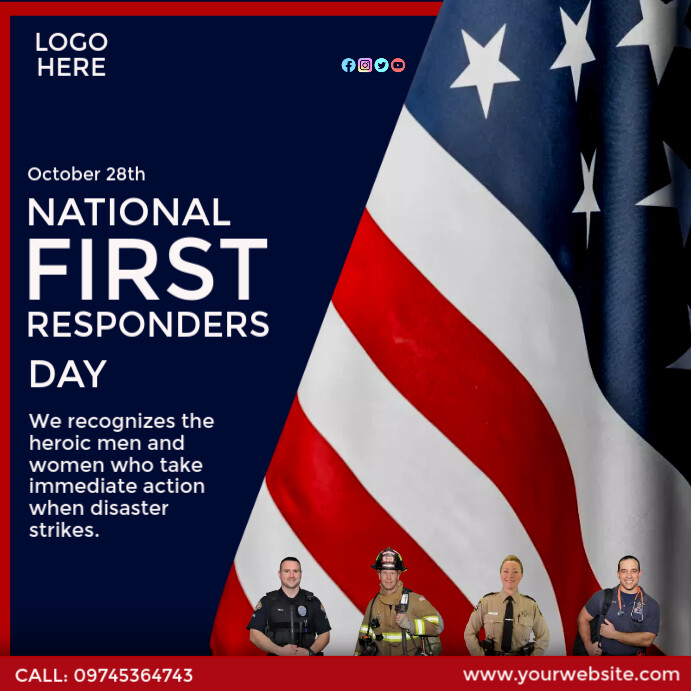 national first responders day Template | PosterMyWall
