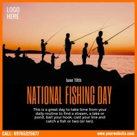 national fishing day Instagram Post template