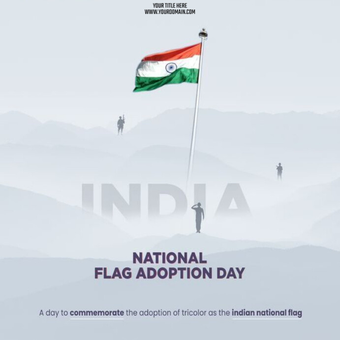 National Flag Adoption Day Instagram Plasing template