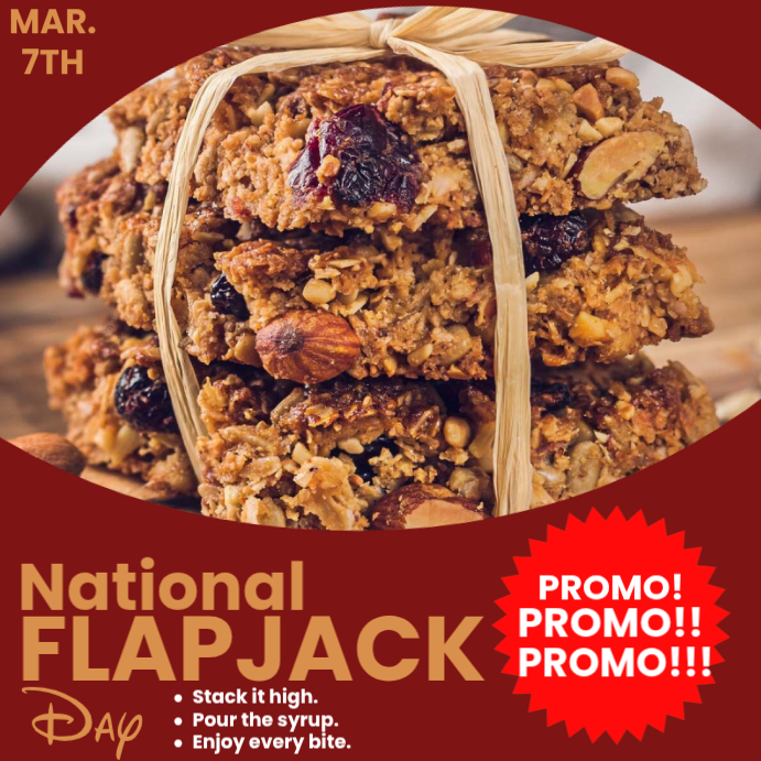 National Flapjack Day - Editable Social Media template | PosterMyWall