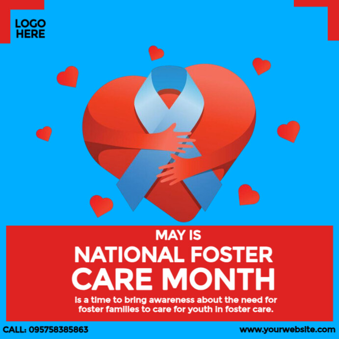 national foster care month ad Publicação no Instagram template