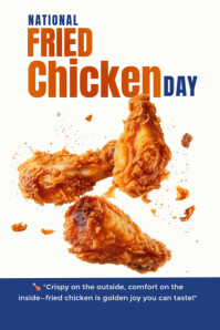 National fried chicken day Poster template