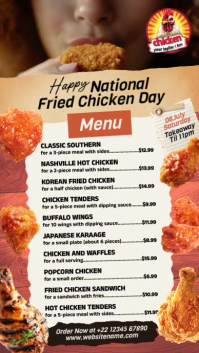 National Fried Chicken Day Menu Display Template