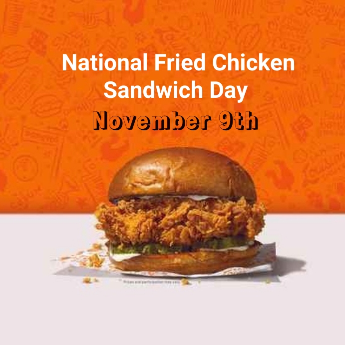 national fried chicken sandwich day Template PosterMyWall
