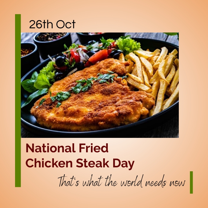 National Fried Chicken Steak Day Instagram 帖子 template