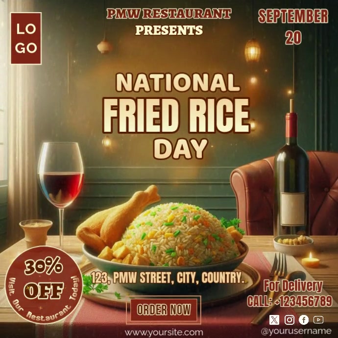 Fried Rice Baner Copy of National Fried Rice Day | PosterMyWall